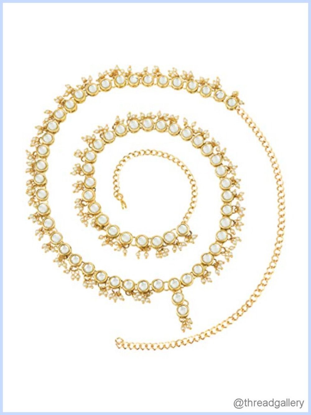 Indian Faux Stone Beaded Waist Chain Kamarband Sari Belt Ethnic Jewelry